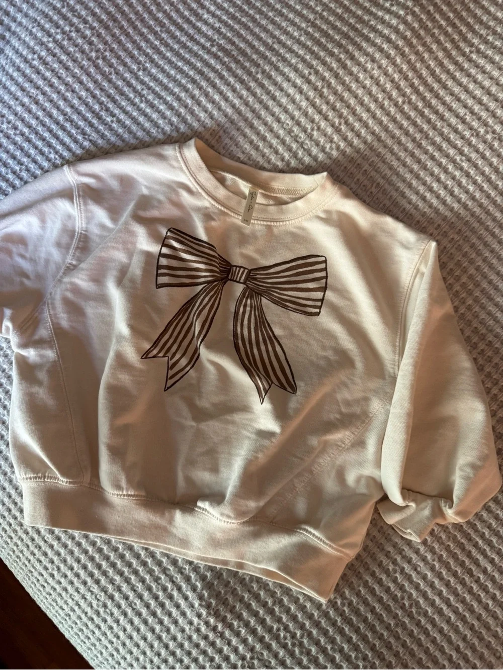 Rylee and Cru Bow Cream Crew neck Sweatshirt
